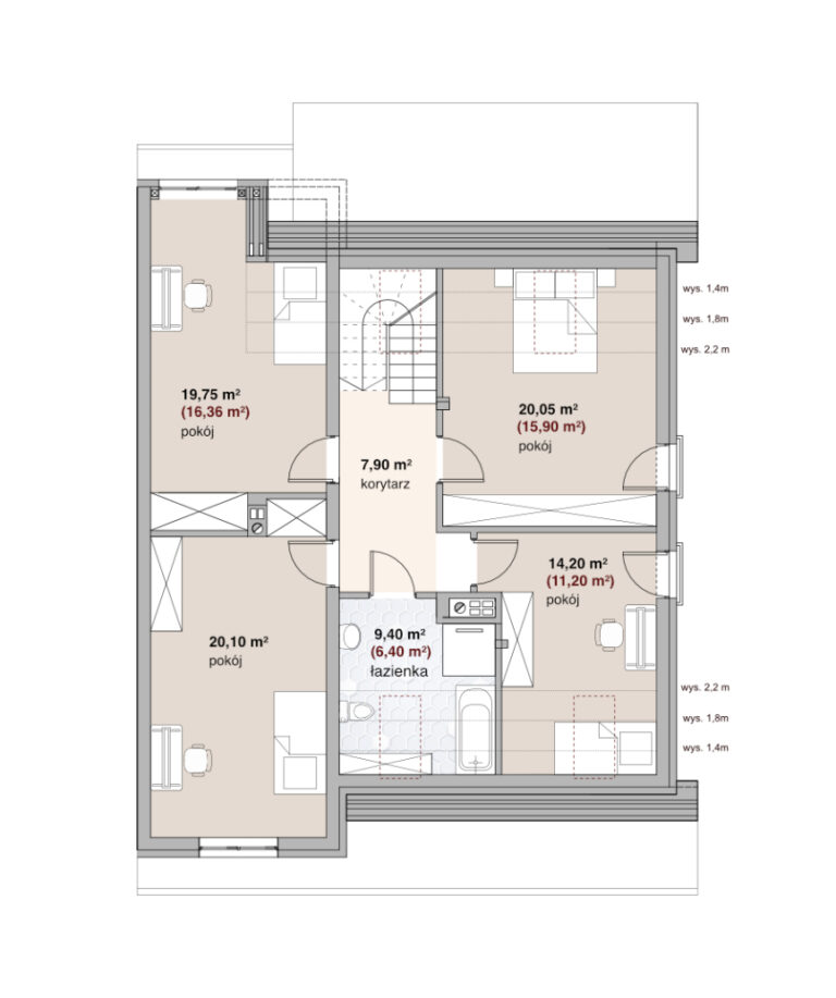 bliźniak - Rzut piętra - odbicie lustrzane